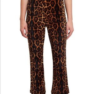 Velour Leopard ankle flare pant